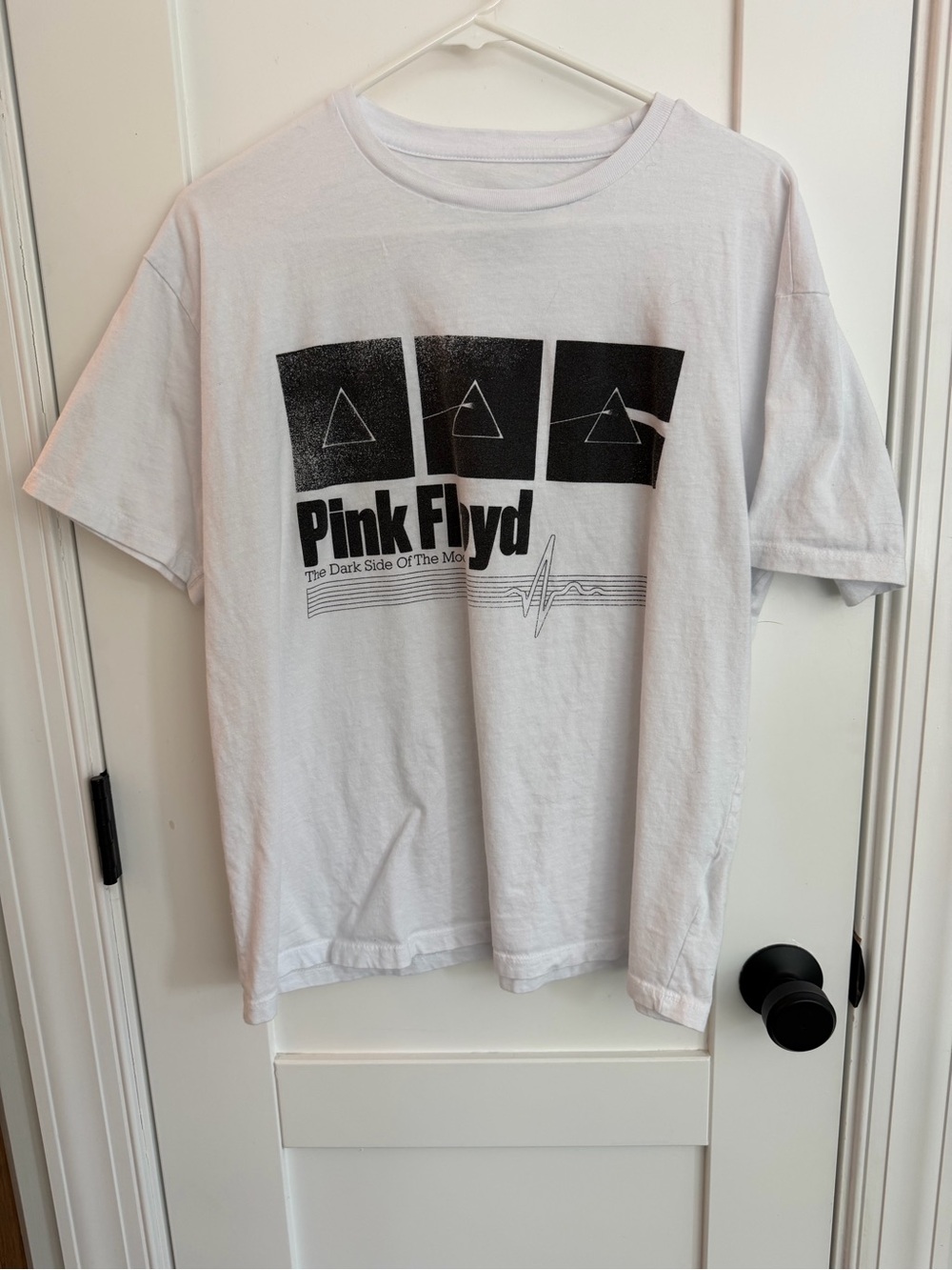 Pink Floyd White Tee with Black Graphic Print